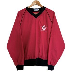 Vintage Windbreaker Men L Red Black 90s Golf Pullover Jacket C.P.B.C. Winnipeg
